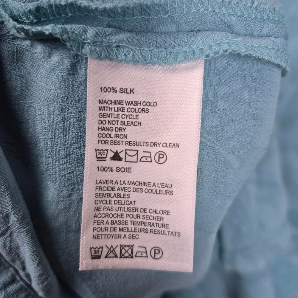 Tommy Bahama Mens 2XLB Blue 100% Silk Tropical Jacquard Short Sleeve Camp Shirt